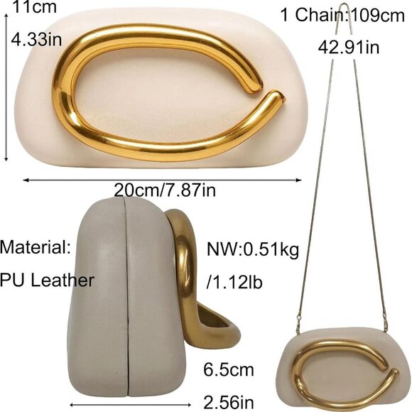 Lightweight Shell-Shaped Evening Bag with Magnetic Closure - Perfect Gift Idea - Picture 4 of 7